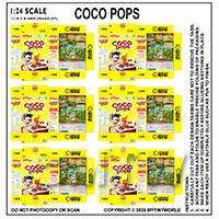 1:24th Dolls House Miniature Packaging Sheet of 6 Coco Pops