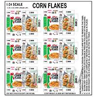 1:24th Dolls House Miniature Packaging Sheet of 6 Corn Flakes