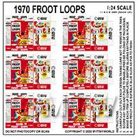 1:24th Dolls House Miniature Packaging Sheet of 6 1970s Froot Loops