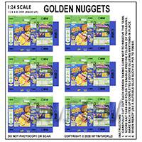 1:24th Dolls House Miniature Packaging Sheet of 6 Golden Nuggets