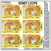 1:24th Dolls House Miniature Packaging Sheet of 6 Honey Loops