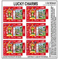 1:24th Dolls House Miniature Packaging Sheet of 6 Lucky Charms 