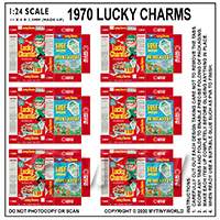 1:24th Dolls House Miniature Packaging Sheet of 6 1970s Lucky Charms 