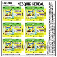 1:24th Dolls House Miniature Packaging Sheet of 6 Nesquik Cereal