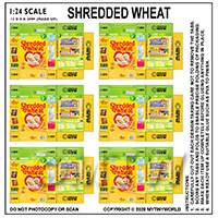 1:24th Dolls House Miniature Packaging Sheet of 6 Shredded Wheat