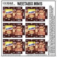 1:24th Dolls House Miniature Packaging Sheet of 6 Weetabix Minis