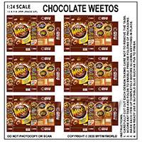 1:24th Dolls House Miniature Packaging Sheet of 6 Chocolate Weetos
