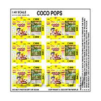 1:48th Dolls House Miniature Packaging Sheet of 6 Coco Pops