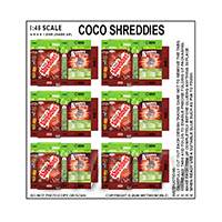 1:48th Dolls House Miniature Packaging Sheet of 6 Coco Shreddies