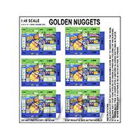 1/12th scale - 1:48th Dolls House Miniature Packaging Sheet of 6 Golden Nuggets