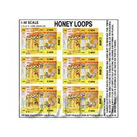 1:48th Dolls House Miniature Packaging Sheet of 6 Honey Loops 