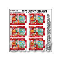 1:48th Dolls House Miniature Packaging Sheet of 6 1970s Lucky Charms