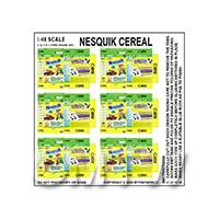 1:48th Dolls House Miniature Packaging Sheet of 6 Nesquik Cereal