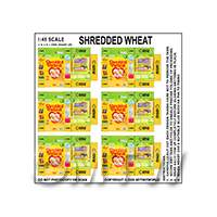 1:48th Dolls House Miniature Packaging Sheet of 6 Shredded Wheat