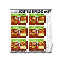 1:48th Dolls House Miniature Packaging Sheet of 6 Honey Nut Shredded Wheat