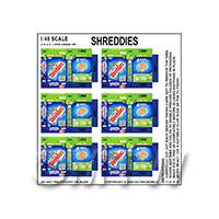 1:48th Dolls House Miniature Packaging Sheet of 6 Shreddies
