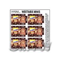 1/12th scale - 1:48th Dolls House Miniature Packaging Sheet of 6 Weetabix Minis