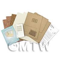 dollshouse miniature lasercut diy room box paper kit flat pack