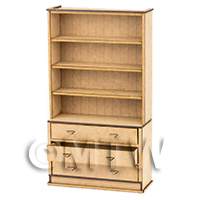 dollshouse miniature lasercut diy three drawer shelves kit with drawers open