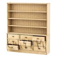 dollshouse miniature lasercut diy nine drawer shelves kit with drawers open