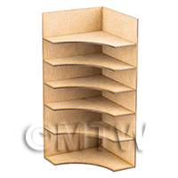 dollshouse miniature lasercut diy corner shelf kit shelf height options