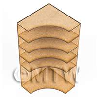 dollshouse miniature lasercut diy corner shelf with engraved detailing on edges