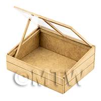 dollshouse miniature 1/12th scale lasercut diy cold frame kit made up with open top