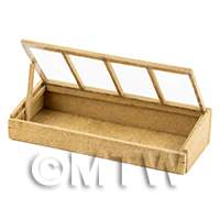 dollshouse miniature 1/24th scale lasercut diy cold frame kit made up with open top