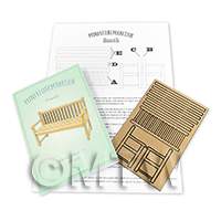 dollshouse miniature 1/24th scale lasercut diy garden bench flat pack kit