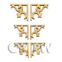 1:12th Wooden Brackets Set of 6