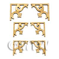 dollshouse miniature lasercut six wooden brackets