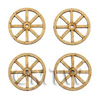 Dolls House Miniature Set of 4 Medium Wheels