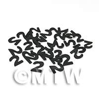 Handmade Black Number Two Cane Slices Nail Art 