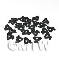 Handmade Black Number Four Cane Slices Nail Art 