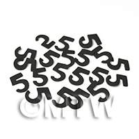 Handmade Black Number Five Cane Slices Nail Art 