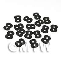 Handmade Black Number Eight Cane Slices Nail Art 