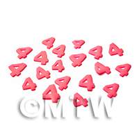 Handmade Pink Number Four Cane Slices Nail Art 