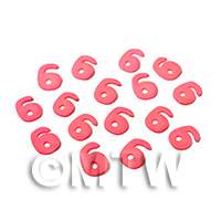 Handmade Pink Number Six Cane Slices Nail Art 