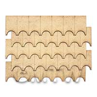 Dolls House Miniature Roofing Tile Strips Set of 7 (Style 3)