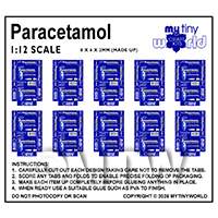 1:12th Dolls House Miniature Packaging Sheet of 10 Paracetamol Boxes
