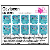 1:12th Dolls House Miniature Packaging Sheet of 10 Gaviscon Boxes