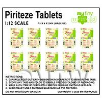 1:12th Dolls House Miniature Packaging Sheet of 10 Piriteze Boxes