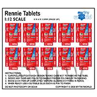 1:12th Dolls House Miniature Packaging Sheet of 10 Rennie Boxes