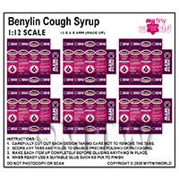 1:12th Dolls House Miniature Packaging Sheet of 6 Benylin Boxes