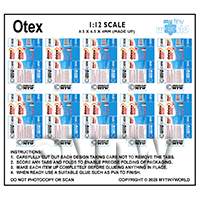 1:12th Dolls House Miniature Packaging Sheet of 10 Otex Boxes