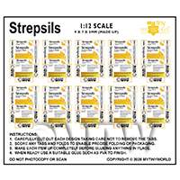 1:12th Dolls House Miniature Packaging Sheet of 10 Strepsils Boxes