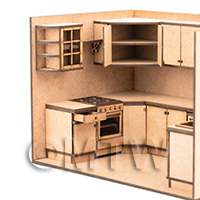 dollshouse miniature 1/24th scale lasercut diy full kitchen without room box made up