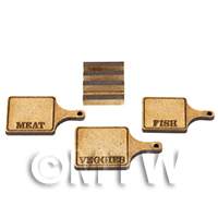 dollshouse miniature lasercut diy kitchen chopping boards and stand set