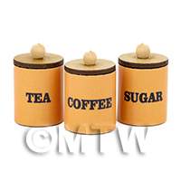1:12th Brown Coffee, Tea And Sugar Jars Kit 