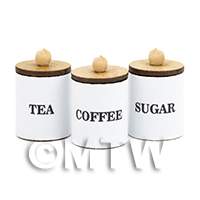 1:12th White Coffee, Tea And Sugar Jars Kit 